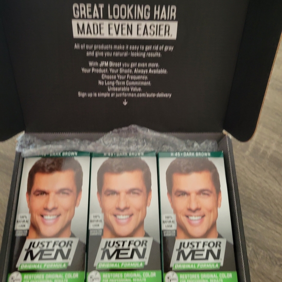 New 3x Pack Just For Men Dark Brown Hair Color Dye - Picture 1 of 2